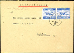 1943, Kriegsmarine, Feldpost-Brief Mit Doppelfrankatur Der Luftfeldpost-Zulassungsmarke Und Absenderangabe Feldpost-Nr.  - Autres & Non Classés