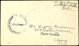 1946, Kriegsmarine, Briefumschlag Ohne Abgang-Stpl. Mit Anschrift Nach Connersville/ Indiana In Den USA Und Brief-Stpl.  - Autres & Non Classés