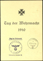 1942, Feldpost-Rommel-Gedenkblatt Mit Allen 4 Verschiedenen Marken Und Diversen Stempeln Aus Dem "Wirkungsbereich" Des G - Autres & Non Classés