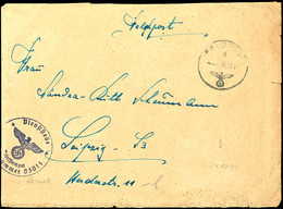 24.10.44, Festungs-Feldpostbrief Mit Normstempel "g 24.10.44" Der Dienstelle 03011 Nach Leipzig, Beförderungsspuren, Int - Other & Unclassified