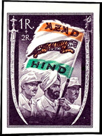 1 Rupie "Inder Mit Fahne Zwischen Dolchen", Probedruck Violett/orange/smaragdgrün, Tadellos Postfrisch, Aufgrund Der Ger - Other & Unclassified