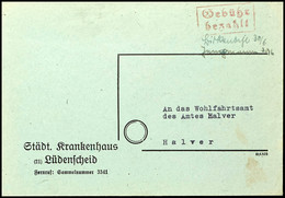 HALVER: Gebühr Bezahlt, Rotbrauner Ra2 Nebst Unterschrift Zweier Postbeamten Vom "30/6" 1945 Nach Halver, Umschlag Leich - Andere & Zonder Classificatie