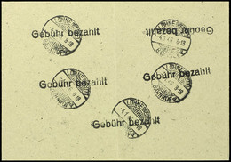 LÖHNE: Gebühr Bezahlt, Fünf Probeabschläge Auf Blanko-Umschlag, Jeder Mit Poststempel "LÖHNE (WESTF.) 4.1.46" Versehen,  - Sonstige & Ohne Zuordnung