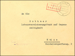 MAINZ: Gebühr Bezahlt, Roter Ra2 Auf Orts-Brief Von "MAINZ 17.8.45", Oberklappe Fehlend  BF - Andere & Zonder Classificatie