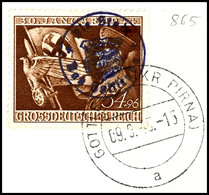 54 Pfg 30 Januar 1944 Mit Lokalem Aufdruck, Tadellos Gestempelt Auf Luxusbriefstück, Gepr. Zierer BPP, Katalog: DR865 BS - Bad Gottleuba-Berggiesshuebel