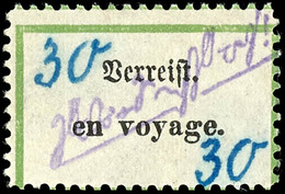 30 Pfg Postzettel "Verreist - En Voyage", Tadellos Ungebraucht, Gepr. Sturm, Mi. 250.-, Katalog: V6h * - Grossräschen