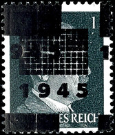 1 Pfg Hitler Mit Doppelaufdruck "Gitter Auf Block", Postfrisch, Winzige - Vermutlich Herstellungsbedingte Haftstelle, Ge - Other & Unclassified