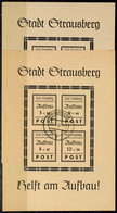 Blockausgabe Wiederaufbau Mit Plattenfehler I " 'Strausburg' Statt 'Strausberg' ", Postfrisch Und Gestempelt (außerhalb  - Other & Unclassified