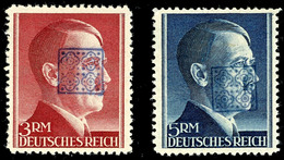 3 RM - 5 RM A. Hitler Mit Aufdruck, A-Zähnung, Postfrisch, Sign. Richter, Katalog: II/IIIA ** - Wurzen