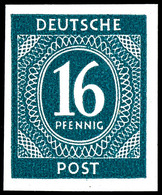 16 Pfg. Ziffern, Ungezähnt, Postfrisch, Gepr. Schlegel BPP, Mi. 400,-, Katalog: 923U ** - Sonstige & Ohne Zuordnung