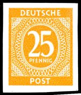 25 Pfg. Ziffern, Ungezähnt, Postfrisch, Gepr. Schlegel BPP, Mi. 250,-, Katalog: 927U ** - Altri & Non Classificati