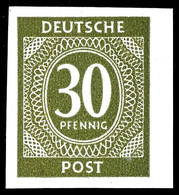 30 Pfg. Ziffern, Ungezähnt, Postfrisch, Gepr. Schlegel BPP, Mi. 250,-, Katalog: 928U ** - Autres & Non Classés