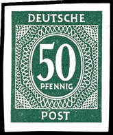 50 Pfg. Ziffern, Ungezähnt, Postfrisch, Sign. Dr. Wittmann, Gepr. Schlegel BPP, Mi. 400,-, Katalog: 932U ** - Andere & Zonder Classificatie