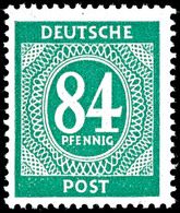 84 Pfg. Ziffern, Grün, Postfrisch, Farbbefund Bernhöft, Mi. 160,-, Katalog: 936d ** - Autres & Non Classés