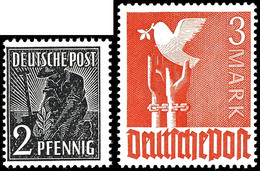 2 Pfg. Arbeiter Und 3 Mk. Taube, Je Ohne Wasserzeichen, Postfrisch, Gepr. Schlegel BPP, Mi. 390,-, Katalog: 943,961 Z ** - Andere & Zonder Classificatie