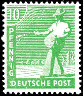 10 Pfg. Arbeiter Dunkelgelblichgrün, Postfrisch, Farbbefund Bernhöft, Mi. 180,-, Katalog: 946c ** - Other & Unclassified