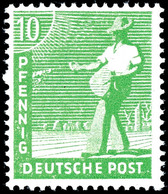 10 Pfg. Arbeiter Dunkelgelblichgrün, Postfrisch, Farbbefund Bernhöft, Mi. 180,-, Katalog: 946c ** - Altri & Non Classificati