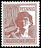 60 Pfg. Arbeiter, Dünnes Papier, Postfrisch, Gepr. Schlegel BPP, Mi. 300,-, Katalog: A 956y ** - Altri & Non Classificati