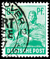 84 Pfg. Arbeiter Dunkelsmaragdgrün, Gest., Farbbefund Bernhöft, Mi. 600,-, Katalog: 958c O - Sonstige & Ohne Zuordnung