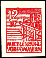 12 Pf. Rot, Probedruck A. Kartonpapier, Ungezähnt, O.G., Gepr. Thom BPP, Mi. 350,-, Katalog: 36P (*) - Altri & Non Classificati