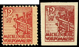 12 Pf. Braunrot, Gezähnt Und Ungezähnt, Tadellos Postfrisch, Je Gepr. Kramp BPP, Mi. 720,-, Katalog: 36yd,36ydU ** - Altri & Non Classificati