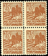 15 Pfg. Abschied, "z"-Papier, Gelbbraun, 4er-Block Postfrisch, Gepr. Kramp BPP, Mi. 140,-, Katalog: 37za(4) ** - Altri & Non Classificati