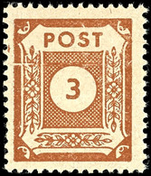 3 Pfg Orangebraun Mit Sehr Seltenem Plattenfehler III, Tadellos Postfrisch, Mi. 1.200.-, Katalog: 56a III ** - Autres & Non Classés