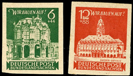 6 Und 12 Pf. Dresdner Zwinger, Je In B-Farbe Und Ungezähnt, Postfrisch, Je Kurzbefund Ströh BPP, Katalog: 64/65bU ** - Other & Unclassified