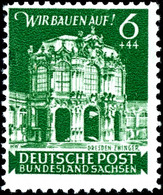 6 Pfg + 44 Pfg Schwärzlichgelbgrün, Probedruck Auf Weißem Gestrichenem Papier, Gez. L 11 1/2, Tadellos Postfrisch, Gepr. - Sonstige & Ohne Zuordnung