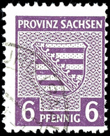 6 Pfg Wappen Rötlichgrauviolett Mit Postmeistertrennung Von Naumburg, Tadellos Gestempelt "NAUMBURG (SAALE)", Gepr. Strö - Other & Unclassified