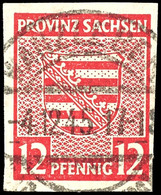 12 Pf. Rosarot Mit Plattenfehler I, Tadellos, Gest., Gepr. Ströh BPP, Mi. 500,-, Katalog: 71X I O - Other & Unclassified