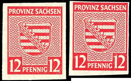 12 Pf. Rosarot, Je Mit Plattenfehler I Und II, Tadellos Postfrisch, 71 XI Gepr. Ströh BPP, Mi. 600,-, Katalog: 71X I,II  - Sonstige & Ohne Zuordnung