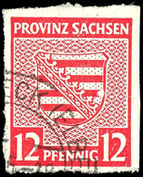 12 Pf. Rosarot Mit Plattenfehler II, Tadellos, Gest., Kurzbefund Ströh BPP, Mi. 500,-, Katalog: 71X II O - Autres & Non Classés