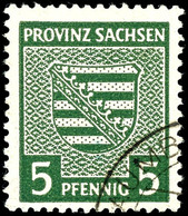 5 Pf. Graugrün, Gest., Rs. Min. Tintenspuren, Gepr. Ströh BPP, Katalog: 75Yb O - Other & Unclassified