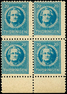 20 Pfg Goethe, Gezähnt, Papier T, Postfrischer Unterrandviererblock, Sign. Ströh BPP, Mi. 200.-, Katalog: 98AXt ** - Sonstige & Ohne Zuordnung