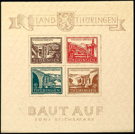 Brückenbaublock Mit Mi. 113 Rot, Y-Papier, Type II, Postfrisch, Fotoattest Herpichböhm BPP "echt Und Einwandfrei", Mi. 1 - Other & Unclassified