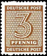 3 Pfg Ziffern Dunkelbraunocker, Wasserzeichen X, Tadellos Postfrisch, Gepr. Ströh BPP, Mi. 700.-, Katalog: 126Xwc ** - Other & Unclassified