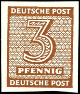 3 Pf. Gelbbraun, Ungezähnt, Erstfalz, Fotoattest Ströh BPP, Katalog: 126waYU * - Other & Unclassified