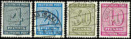 4 Pf. - 40 Pf. Ziffern, 4 Werte Mit Z-Papier, Gest., Gepr. Ströh BPP, Katalog: 127/36z O - Autres & Non Classés