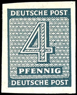 4 Pf. Schwarzgraublau, Ungezähnt, Ungebraucht, Fotoattest Ströh BPP, Katalog: 127XwaU * - Autres & Non Classés