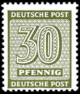 30 Pfg. Bräunlicholiv, Papier W, Wasserzeichen Fallend, Postfrisch, Geprüft Ströh BPP, Mi. 250.-, Katalog: 135Xwa ** - Autres & Non Classés