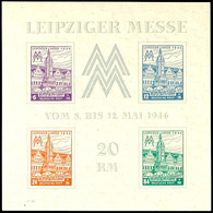 Blockausgabe "Leipziger Messe" Mit 12 Pfg Graublau, Wz. Steigend, Type I, Tadellos Postfrisch, Unsigniert, Selten!, Foto - Other & Unclassified