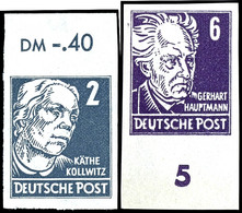 2 Und 6 Pfg. Köpfe, Je Ungezähnt, Ober- Bzw. Unterrandstück Postfrisch, Mi. 240,-, Katalog: 212/13 AU ** - Sonstige & Ohne Zuordnung