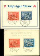 1949, Leipziger Messe, 2 Sonderkarten, Dabei Einmal 50+25 Pf. Dunkelkobalt, Je Messe-Sonderstempel, Katalog: 230/31a+b B - Sonstige & Ohne Zuordnung