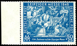 50 Pfg Leipziger Messe Dunkelkobalt, Postfrisch Vom Linken Bogenrand, Geprüft Mayer BPP, Mi. 200.-, Katalog: 231b ** - Sonstige & Ohne Zuordnung
