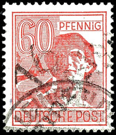 60 Pfg. Hell  Leinefelde, Gestempelt, Pracht, Michel 400,-  Gepr. Petzold BPP, Katalog: 179III O - Autres & Non Classés