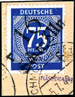 Ziffer 75 Schmölln F, Paketkartenabschnitt, Reiner Bedarf, Seltene Wertstufe, Michel 150,-  Gepr. V. Heintze BPP, Katalo - Altri & Non Classificati