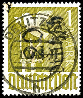 1 Mark Delitzsch, So Genannte Fluortaube, Gestempelt, Kabinett, Michel 350,- Doppelt Gepr. Dr. Modry, Katalog: IIaIVb O - Otros & Sin Clasificación