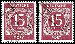 15 Pfg. Ziffer Braunlila, Markneukirchen, Type A, Getrenntes Paar, Postfrisch, Kabinett, Michel 260,- Fotobefund  Dr. Mo - Altri & Non Classificati