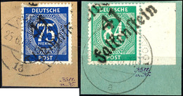 75 Pfg. Und 84 Pfg. Ziffer, Chemnitz Und Falkenstein, Kabinettbriefstücke, Michel 190,-  Gepr. Dr. Modry Und Dr. Böheim, - Other & Unclassified